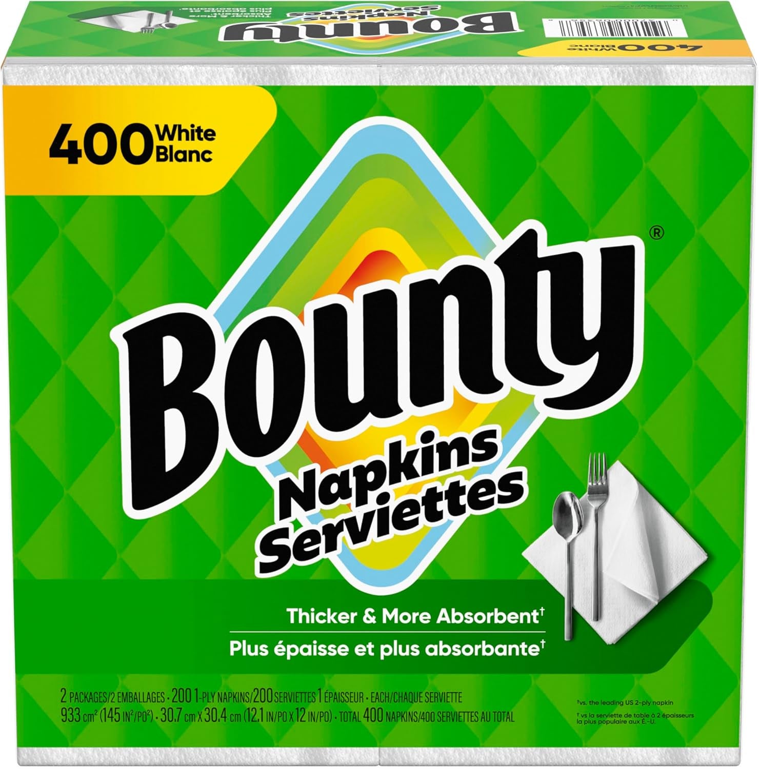 Paper Napkins, White, 400 Count
