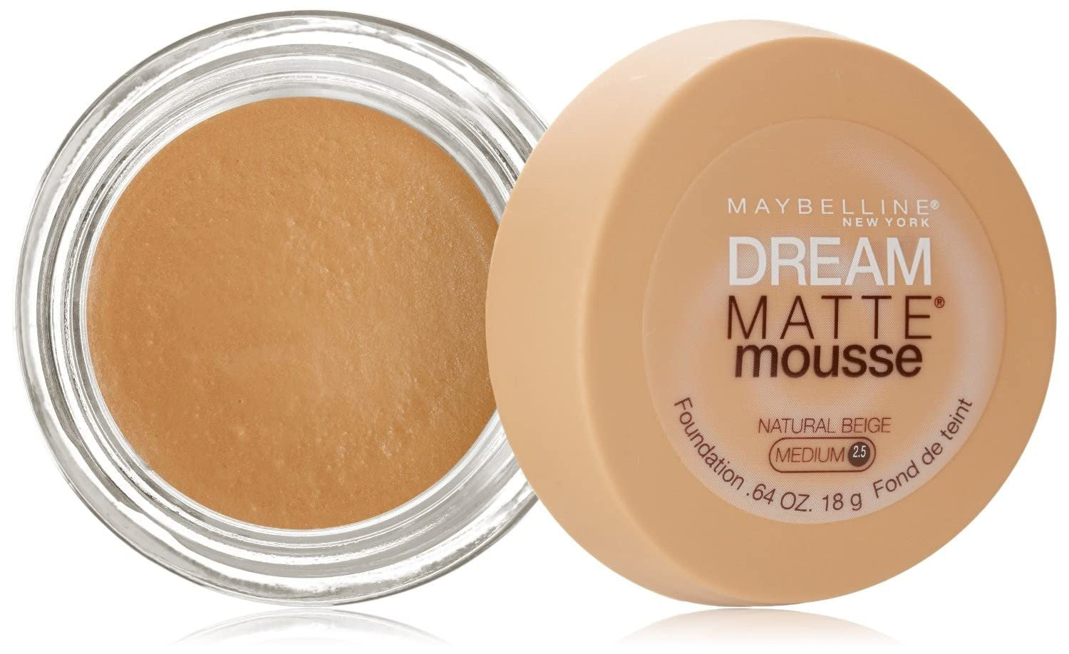 New York Dream Matte Mousse Foundation, Natural Beige, 0.64 Oz.