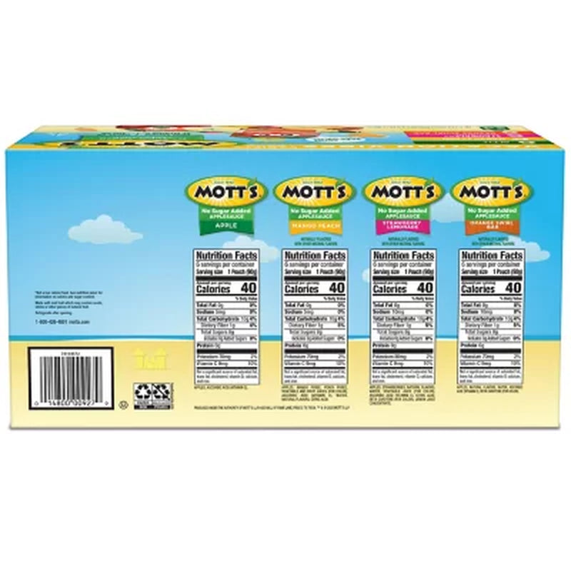 Mott'S Vacation Vibes Applesauce, Variety Pack, 3.2 Oz., 24 Pk.