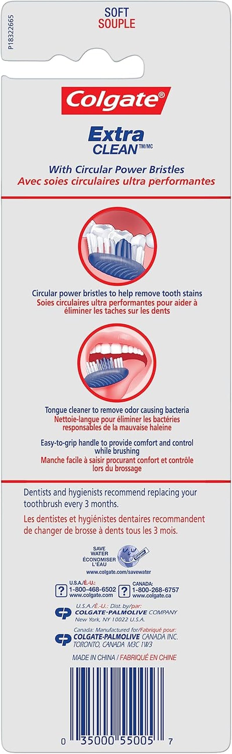 Extra Clean Toothbrush, Soft Toothbrush for Adults, 3 Count (Pack of 1)