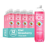 , Kiwi Strawberry Sparkling Water, Zero Sugar Flavored Water, with Antioxidants and Vitamins, Zero Sugar, 17 Fl Oz Bottles (Pack of 12)