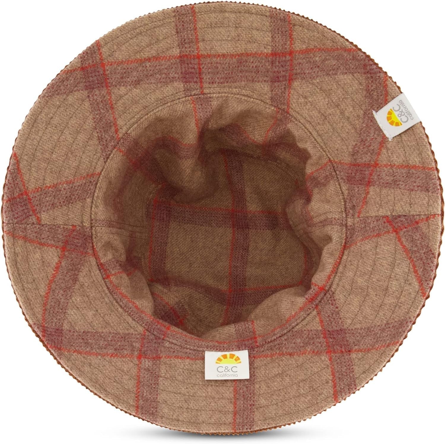 Women'S Bucket hat , Reversible Corduroy and Plaid Packable Travel, Wide Brim Summer Hat