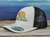 California Republic Bear Trucker Hat for Men & Women, Embroidered Cali Flag Baseball Cap, Embroidery Snapback Cotton Dad Hat