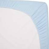 100% Natural Breathable Cotton Jersey Knit Fitted Bassinet Sheet, Blue, 15" X 33", Soft Breathable, for Boys and Girls
