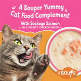 Purina  Grain Free Lickable Cat Food Toppers Lil’ Soups with Sockeye Salmon in Chicken Broth - (Pack of 8) 1.2 Oz. Cups