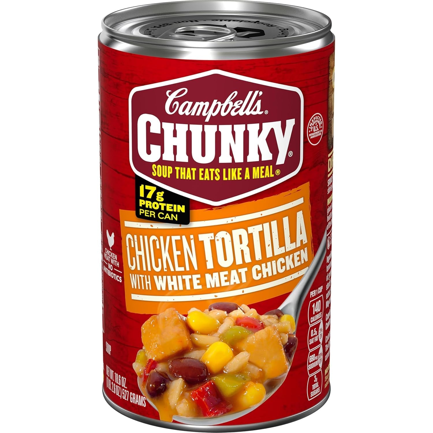 Chunky Soup, Chicken Tortilla Soup with Grilled White Meat Chicken, 18.6 Oz Can