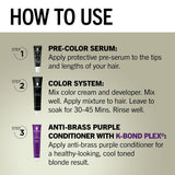 Keratin Blonde Hair Dye Platinum Blonde 001, Ultra Lightening Kit, 1 Application - Hair Bleach Enriched with Keratin, Lightens up to 9 Levels and Protects Hair from Breakage**