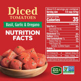 Diced Tomatoes with Basil, Garlic & Oregano, Keto Friendly, 14.5 Oz