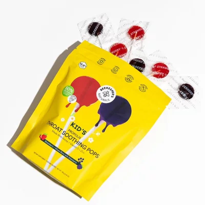 Beekeeper'S Naturals Kid'S Propolis Throat Soothing Pops, 30 Ct.