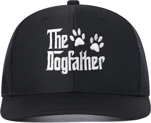 Embroidered the Dogfather Paw Hat, Best Dog Dad Hats, Father'S Day Trucker Hat for Men, Mesh Outdoor Travel Baseball Cap