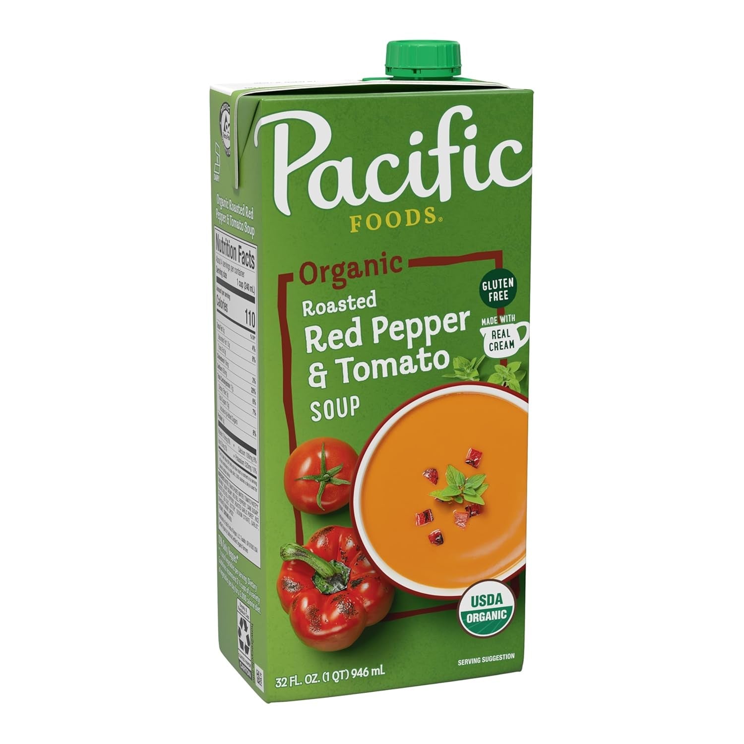 Organic Roasted Red Pepper and Tomato Soup, 32 Oz Carton