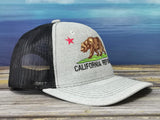 California Republic Bear Trucker Hat for Men & Women, Embroidered Cali Flag Baseball Cap, Embroidery Snapback Cotton Dad Hat