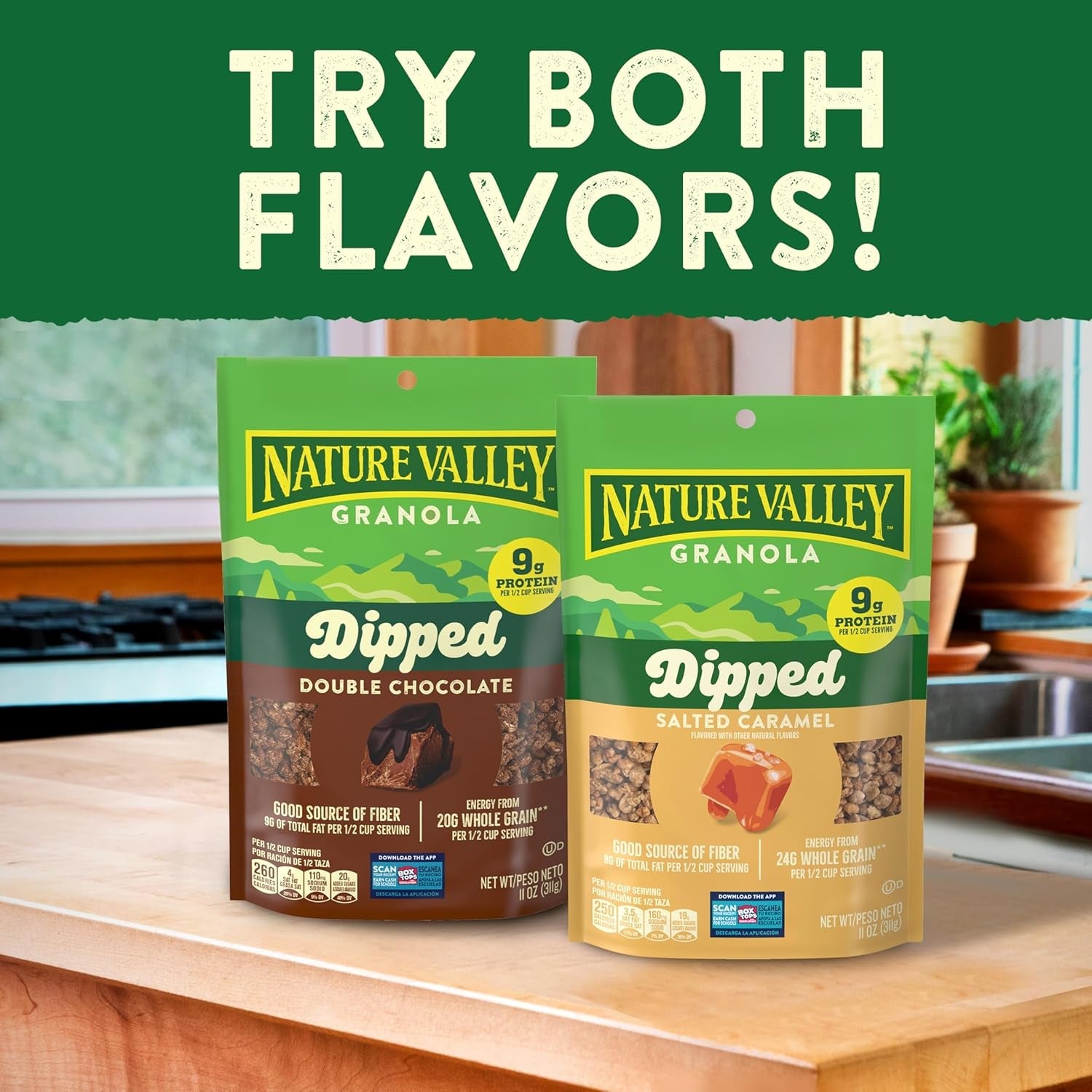 Granola, Dipped Double Chocolate, 9G Protein, Made with Whole Grain, 11 Oz