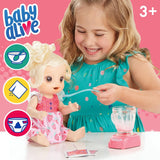 Magical Mixer Baby Doll, Strawberry Shake, Doll with Toy Blender, Baby Doll Set for Kids 3 and Up, Blonde Hair