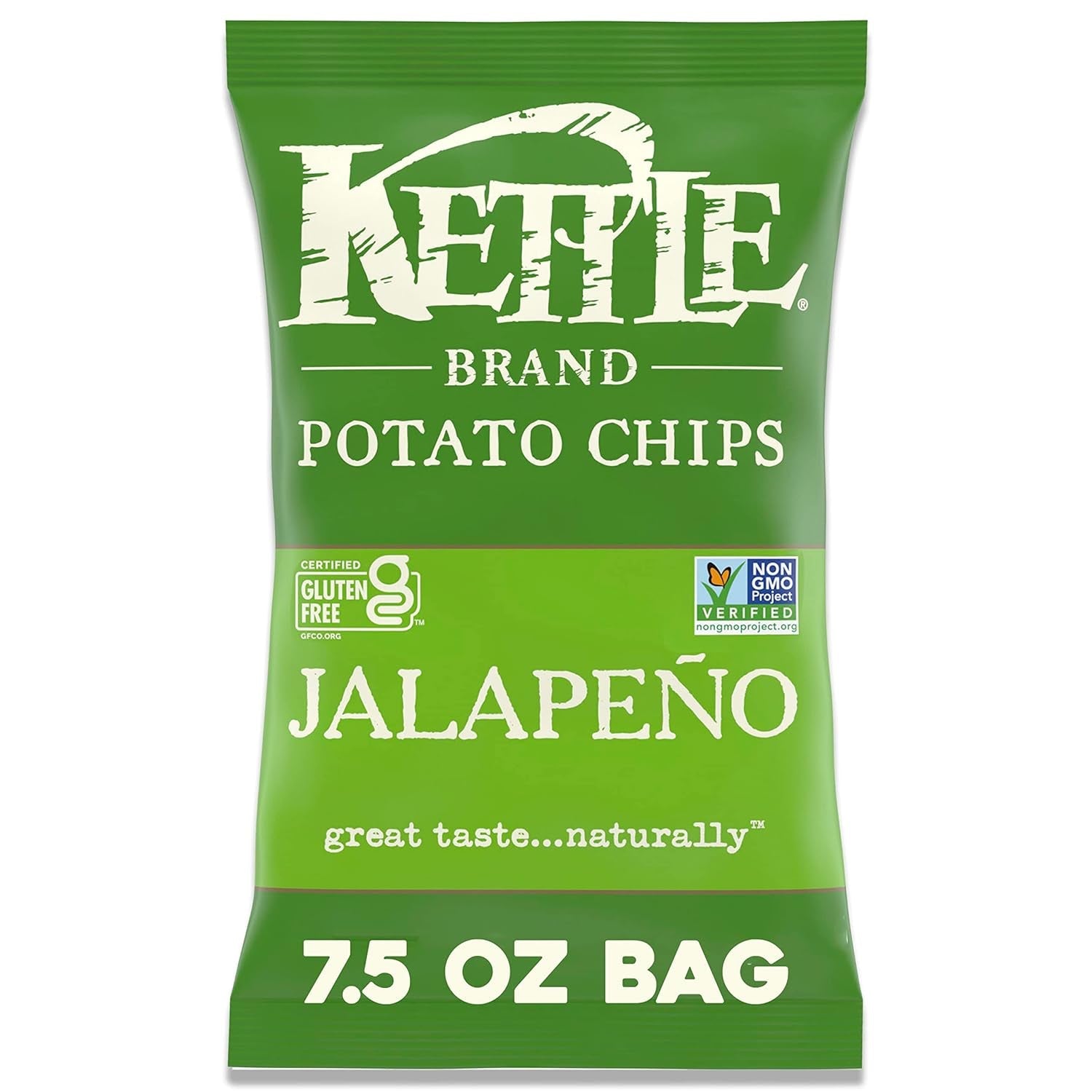 Jalapeno Kettle Potato Chips, Gluten-Free, Non-Gmo, 7.5 Oz Bag