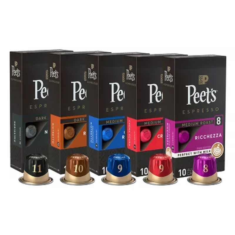 Peets Coffee Variety Capsules 10 Ct. per Pk., 5 Pk.