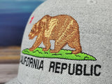 California Republic Bear Trucker Hat for Men & Women, Embroidered Cali Flag Baseball Cap, Embroidery Snapback Cotton Dad Hat