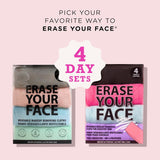 Makeup Remover Cloths - Reusable Microfiber Face Towels to Cleanse & Remove Makeup - Water Activated, Dual-Sided Design for Easy Use - Pastel (4 Count)