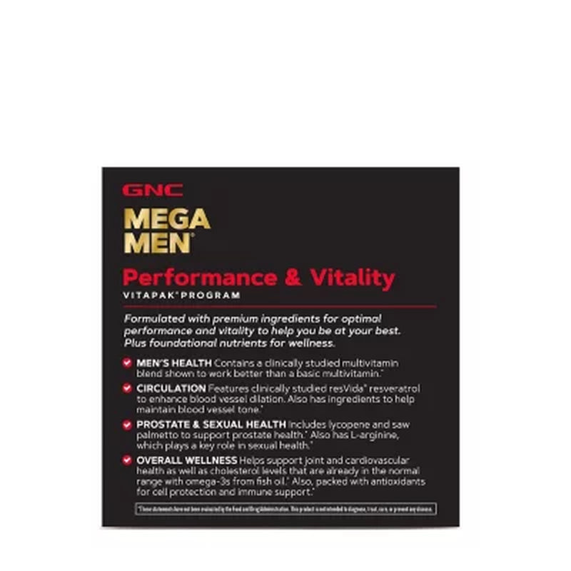 GNC Mega Men Performance and Vitality Vitapak Program, 30 Ct.