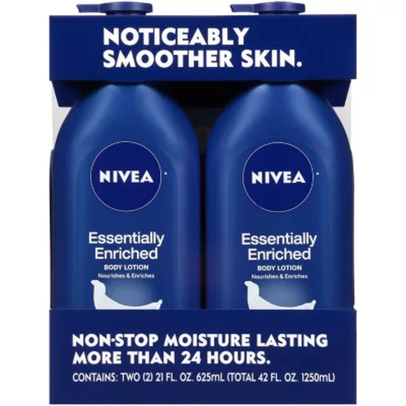 NIVEA Essentially Enriched Body Lotion, 21 Fl. Oz., 2 Pk.