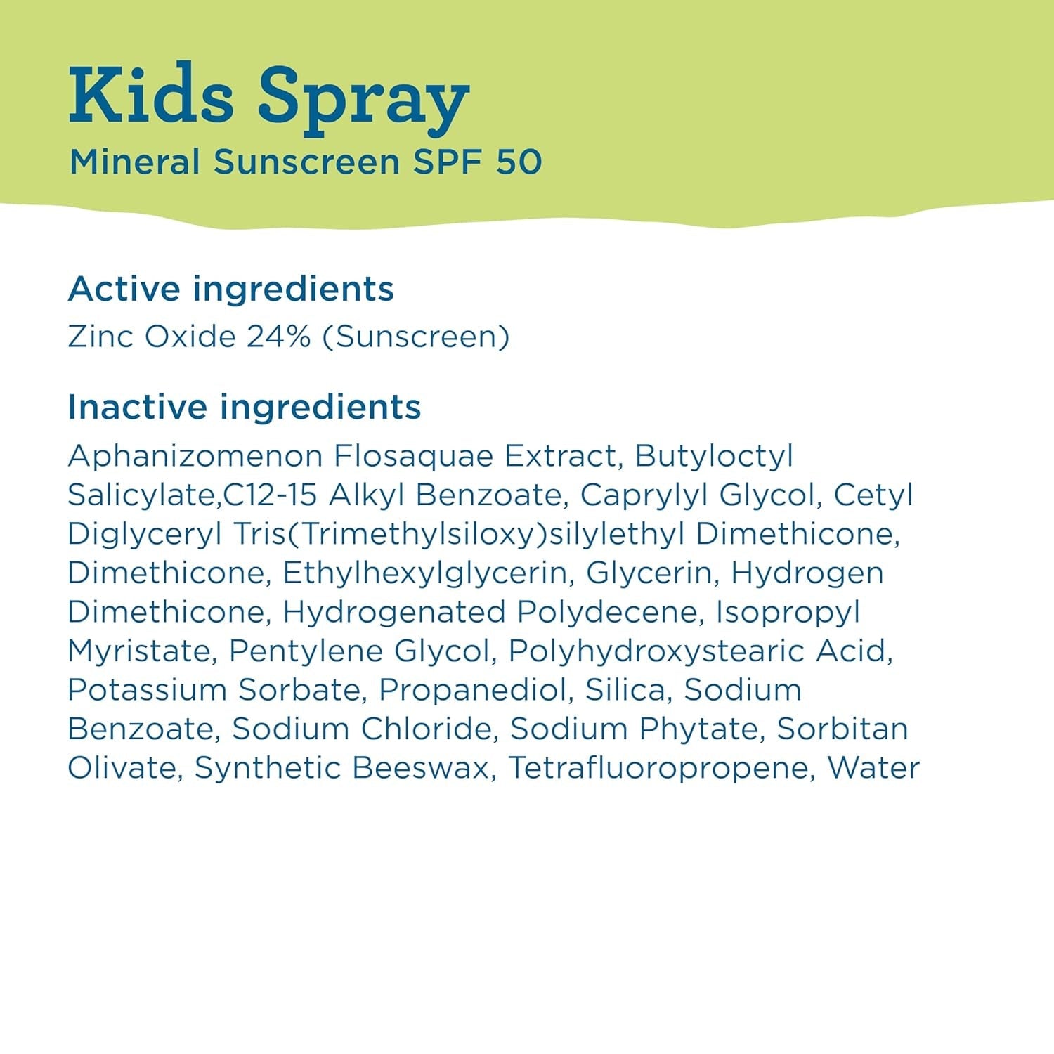 Kids Mineral Sunscreen Spray SPF 50+, Brand, Broad-Spectrum UVA/UVB Protection, Water-Resistant, Zinc Oxide Formula, 5 Fl Oz