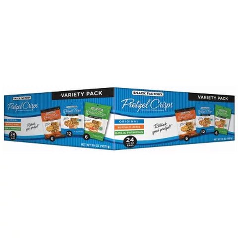 Snack Factory Variety Pack Pretzel Crisps, 1.5 Oz., 24 Pk.