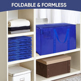 6 Pack Extra Large Moving Bags with Zippers & Carrying Handles, Heavy-Duty Storage Tote Moving Boxes for Space Saving