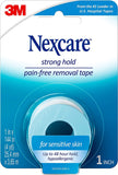Strong Hold Pain-Free Removal Tape for Sensitive Skin, 1 in X 4 Yd, 1 Roll
