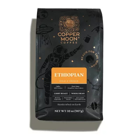 Copper Moon Light Roast Whole Bean Coffee, Ethiopian Blend, 32 Oz.