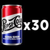 Pepsi Soda Shop Made with Real Sugar Mini Cans, 7.5 Fl. Oz., 30 Pk.