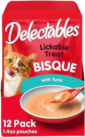 Delectables Bisque Lickable Wet Cat Treats-12 Pack-Tuna - 3270011057