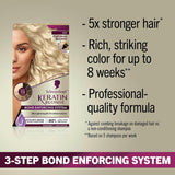 Keratin Blonde Hair Dye Platinum Blonde 001, Ultra Lightening Kit, 1 Application - Hair Bleach Enriched with Keratin, Lightens up to 9 Levels and Protects Hair from Breakage**
