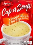 Lipton Instant Soup Cream of Chicken 4 Count for a Warm Cup of Soup Only 60 Calories per Serving 2.4 Oz