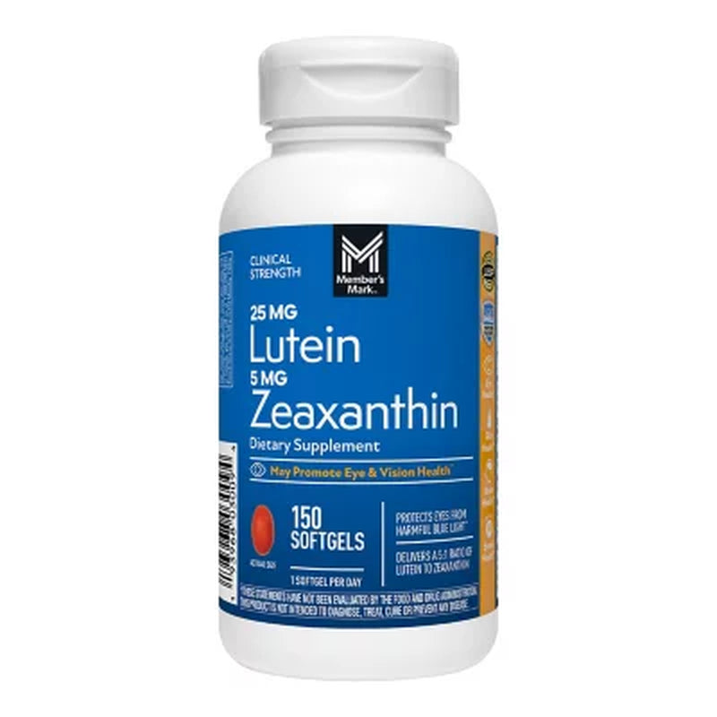 Member'S Mark Lutein with Zeaxanthin Softgels, 150 Ct.