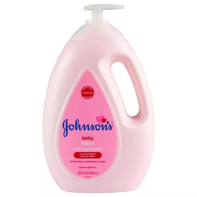 Johnson'S Moisturizing Pink Baby Lotion with Coconut Oil, 33.8 Fl. Oz.