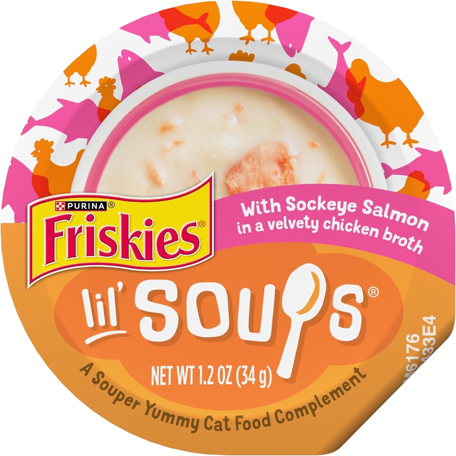 Purina  Grain Free Lickable Cat Food Toppers Lil’ Soups with Sockeye Salmon in Chicken Broth - (Pack of 8) 1.2 Oz. Cups