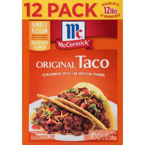 Mccormick Original Taco Seasoning Mix, 1 Oz., 12 Pk.