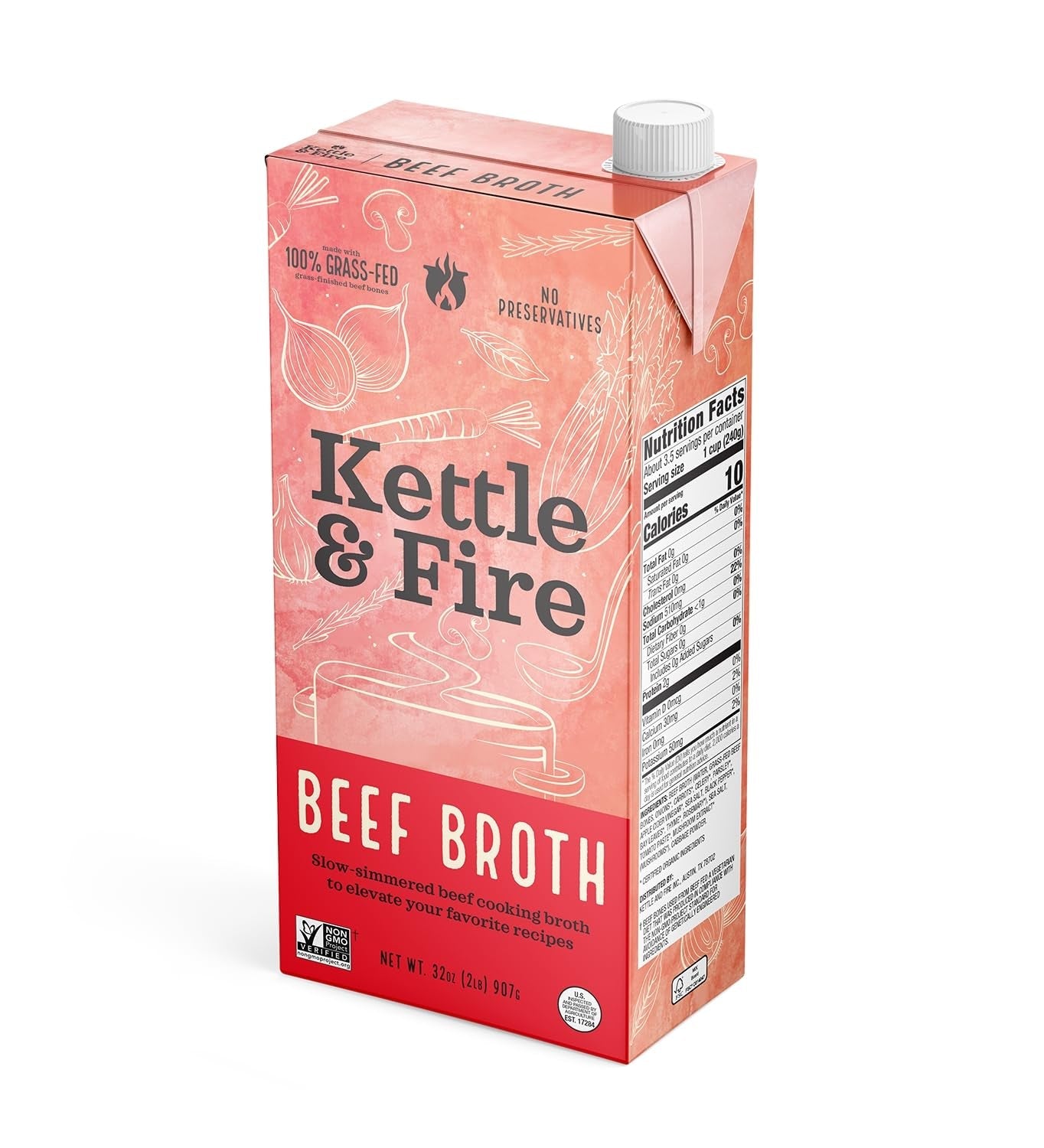 Kettle and Fire Broth Beef Cooking 32 OZ