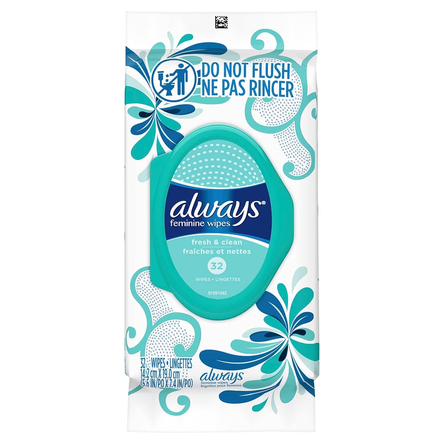 Feminine Wipes, Fresh & Clean, Soft Pack, 32 Count
