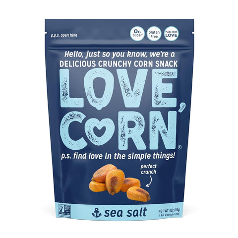 Sea Salt | Delicious Crunchy Corn Natural Snack | 4 Ounce X 1 Bag | Non-Gmo, Low-Sugar, Gluten-Free, Plant Based, Vegan, Low Sugar