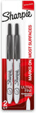 Retractable Permanent Markers, Ultra Fine Point, Black, 2 Count