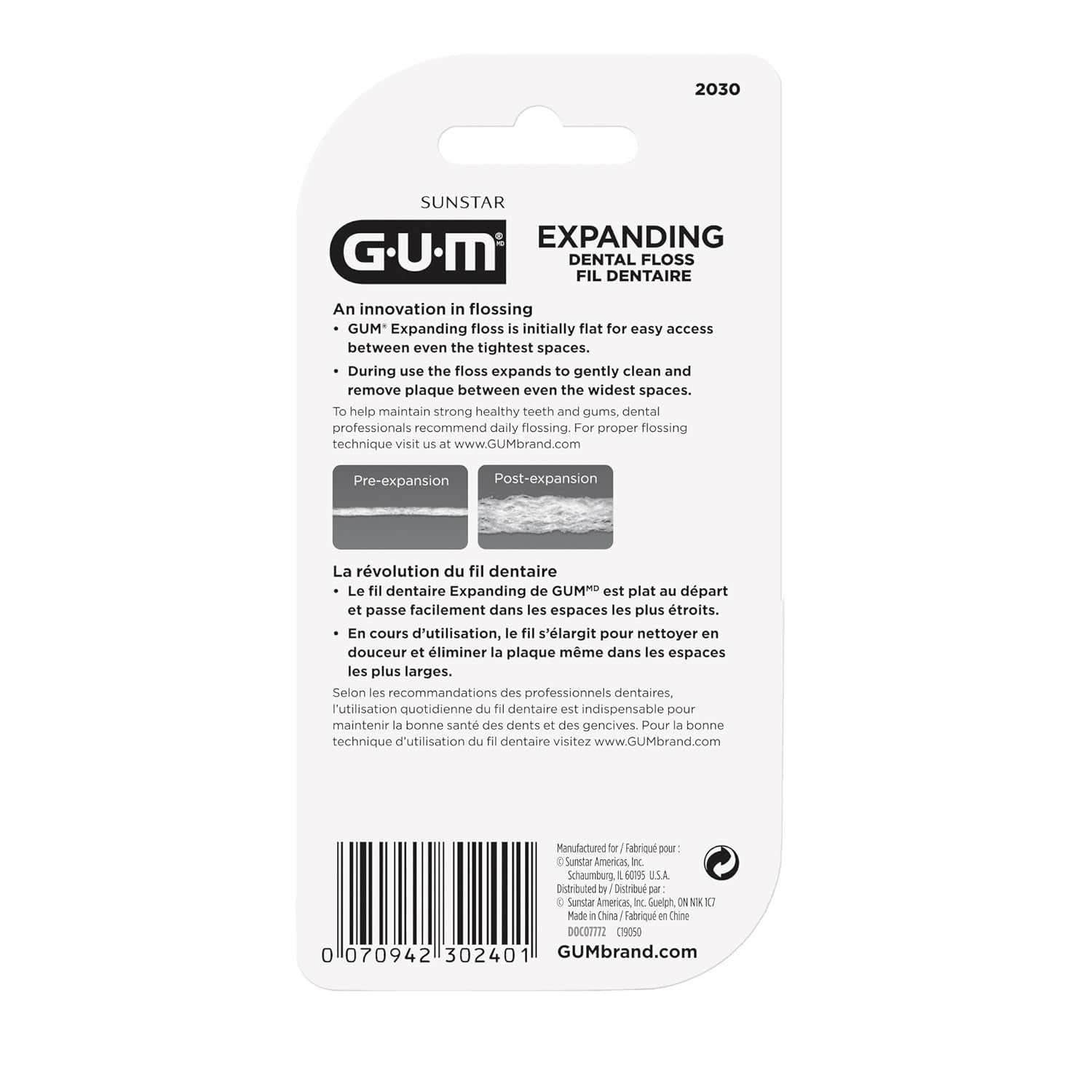 Expanding Dental Floss - Waxed Woven Floss - Effective Plaque Removal for Tight Teeth - Unflavored