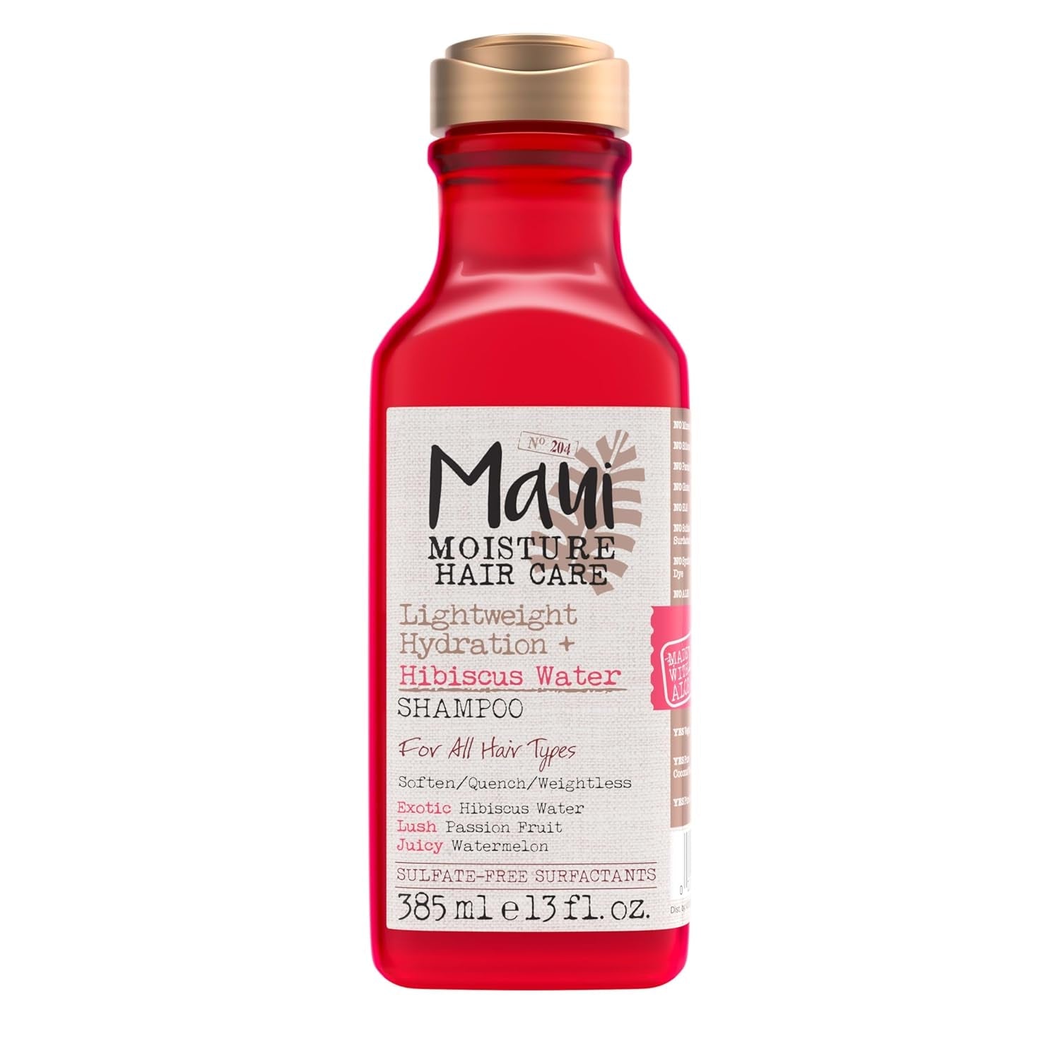 Lightweight Hydration + Hibiscus Water Shampoo, Moisturizing Aloe Vera Shampoo Softens Curly Hair, Vegan & Sulfate-Free Surfactants, 13 Fl Oz