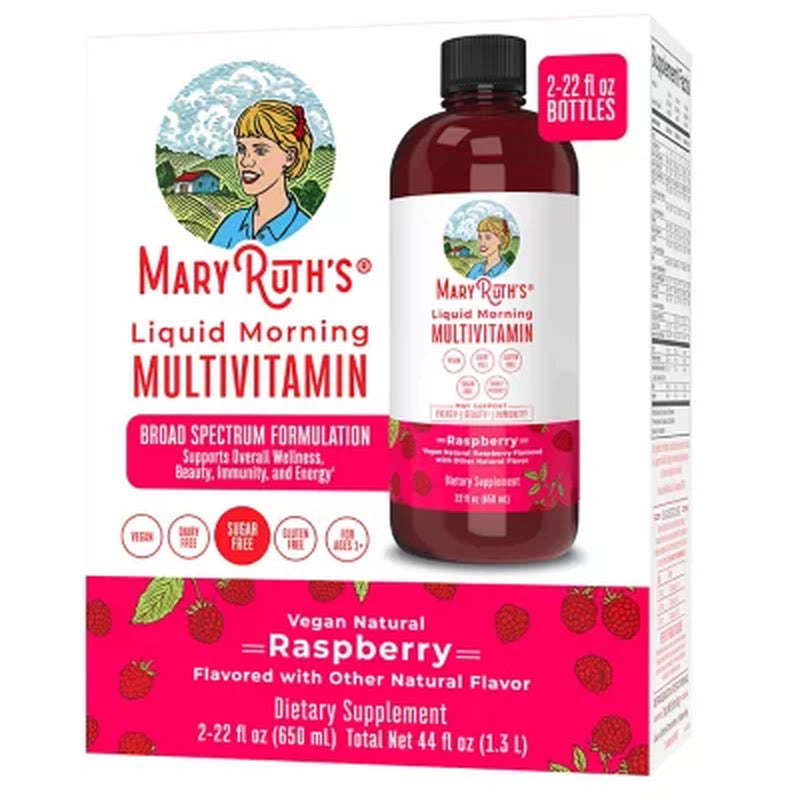 Maryruth'S Liquid Morning Multivitamin, Raspberry, 22 Fl. Oz., 2 Pk.