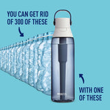 Hard-Sided Plastic Premium Filtering Water Bottle, Bpa-Free, Reusable, Replaces 300 Plastic Water Bottles, Filter Lasts 2 Months or 40 Gallons, Includes 1 Filter, Night Sky - 26 Oz.