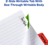 Margin Ultra Tabs, 2.5" X 1", 2-Side Writable, Assorted Colors, 24 Repositionable Page Tabs (74768)