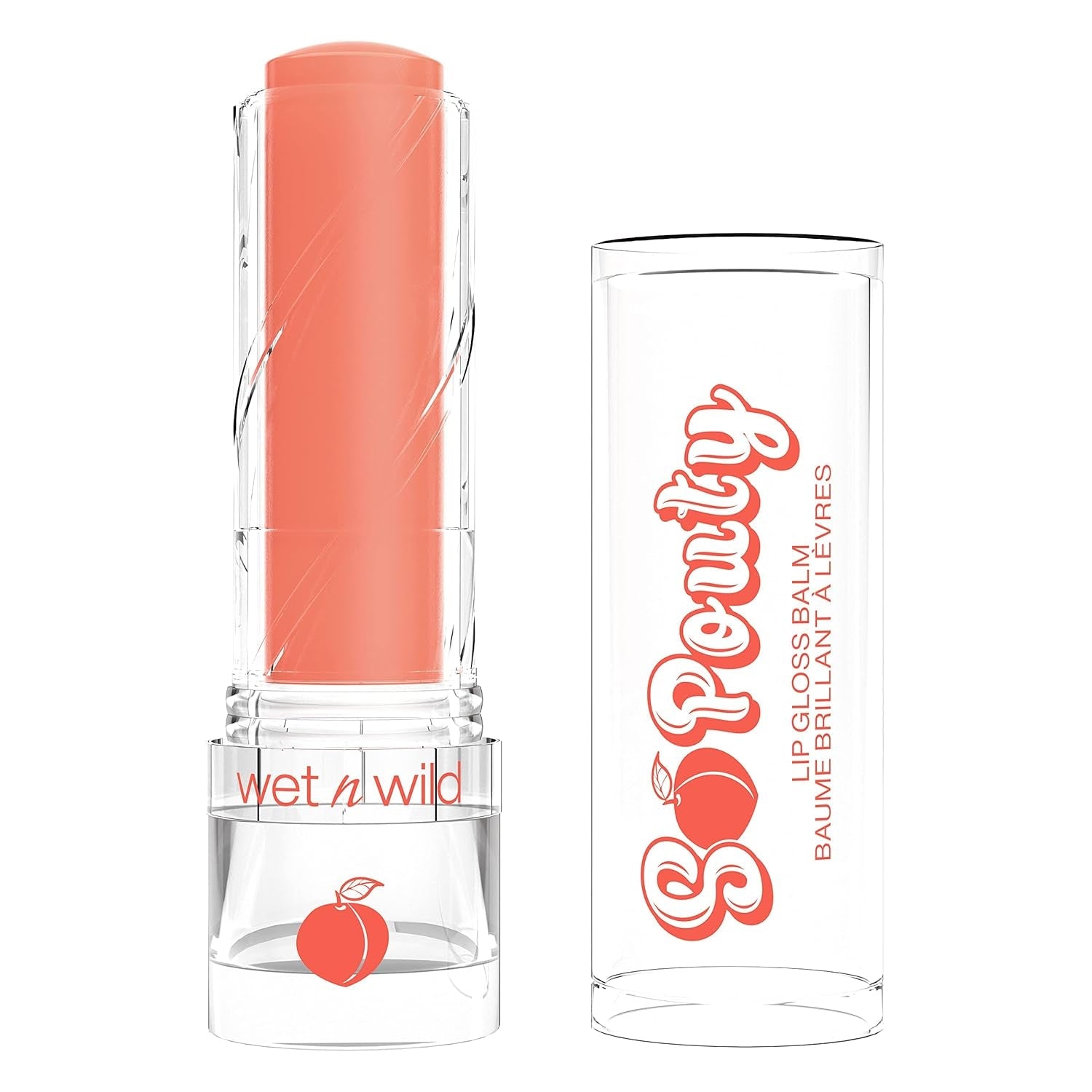 Perfect Pout so Pouty Shine Tinted Lip Balm Peach Flavored, Hyaluronic Acid, Vegan Collagen, Moisturizing for Dry Lip Care, Pink