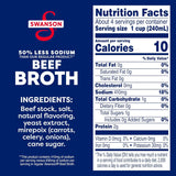 Swanson 100% Natural Lower Sodium Beef Broth, 32 Oz Carton