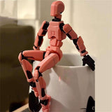 3D Printed Multi-Jointed Movable Robot, Robot Toys with Full Articulation for Stop Motion Animation, Action Figures Dummy Desktop Decorations for Action Figures Toys Gifts Game (Red)