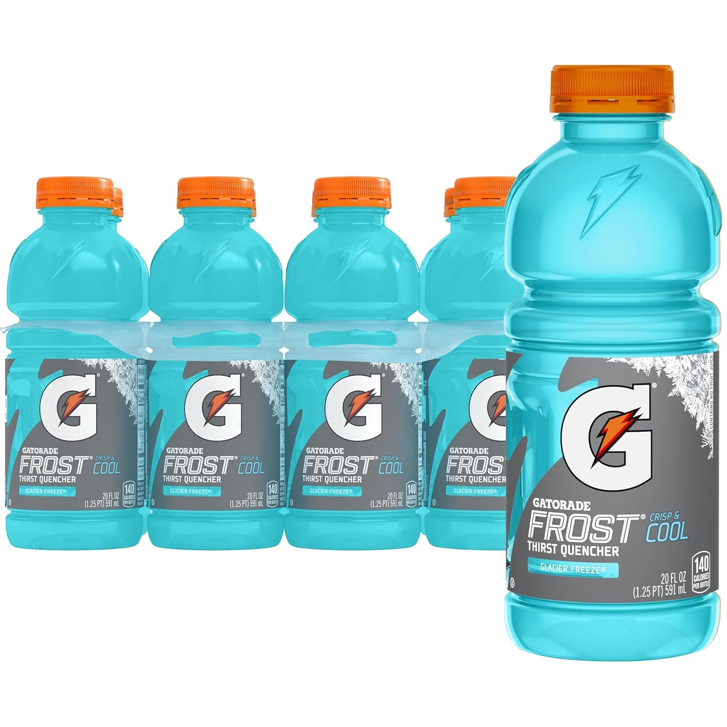 Thrist Quencher, Frost Glacier Freeze Sports Drinks, 20 Fl Oz Bottles, 8 Pack